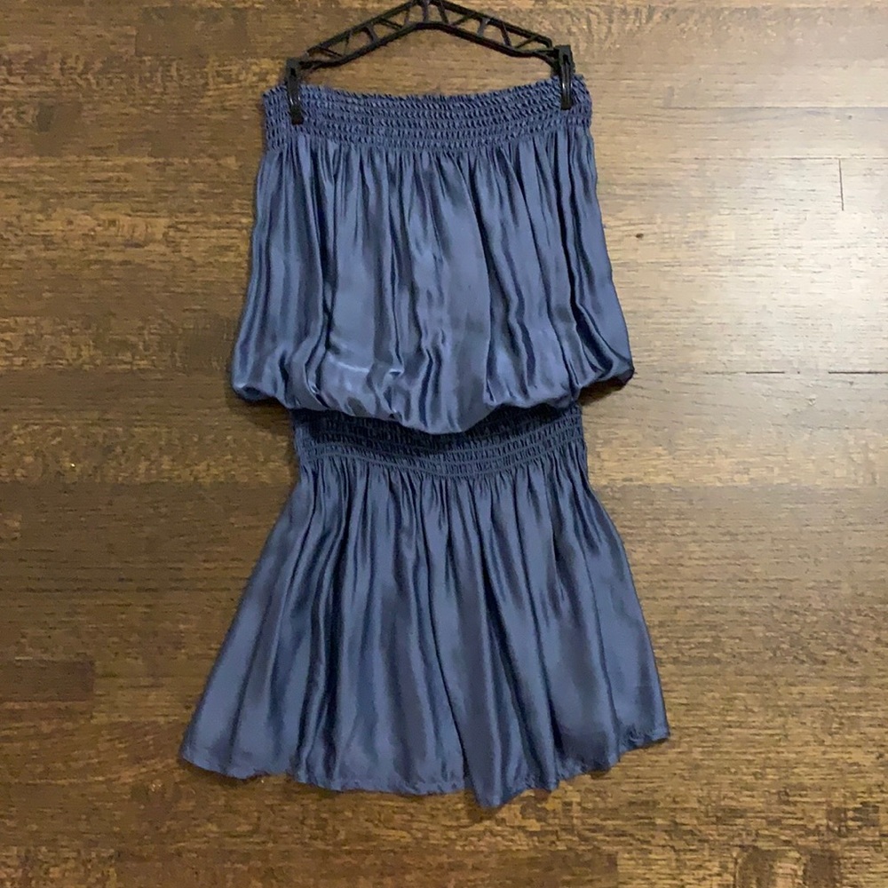 Blue halter mini dress. Made in Italy